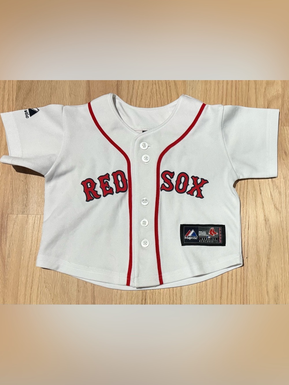 Majestic Boston Red Sox Kids White Button-Front Jersey 12 mths 12 months